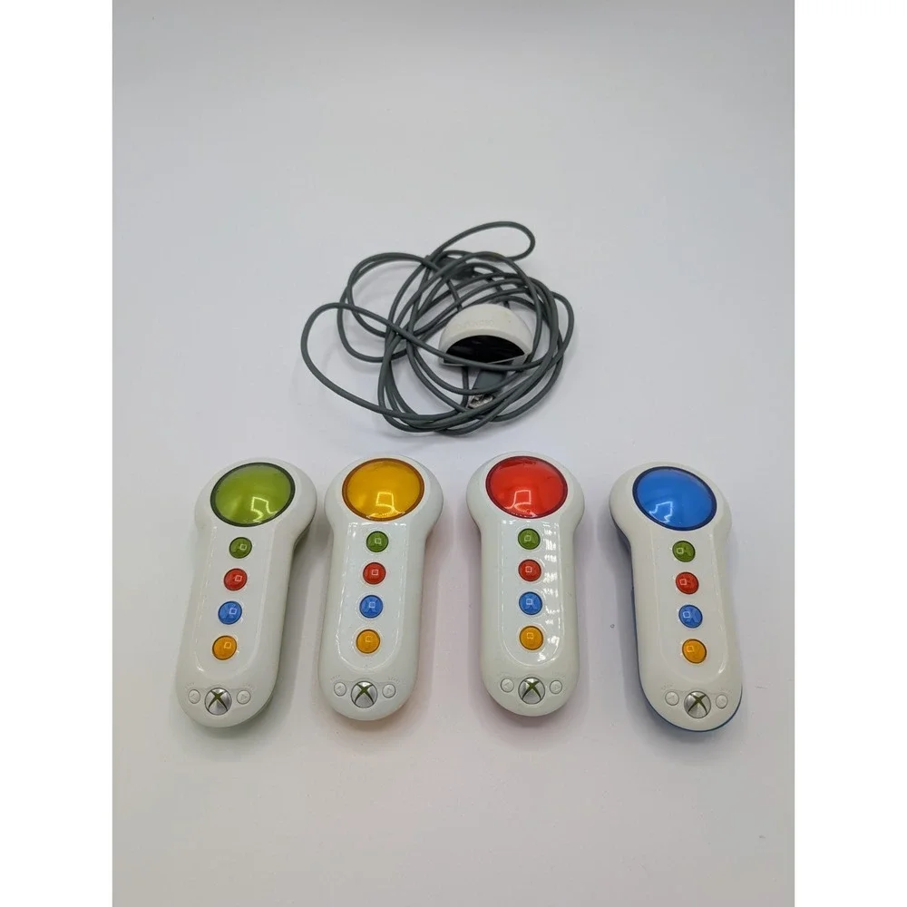 X Box 360 4x Big Button Pad Scene It Wireless Buzzer Controllers + IR RECEIVER